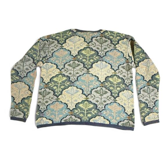 Peruvian Connection Size L Alpaca Pima Cotton Sweater Tapestry Knit Peru - Picture 5 of 6